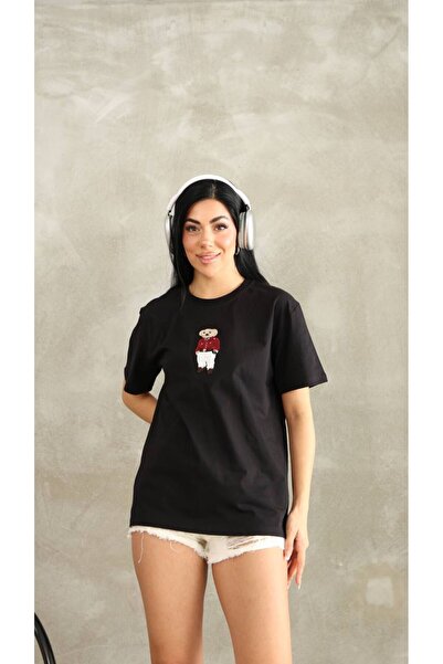 Moda Banuş Tricou cu broderie urs