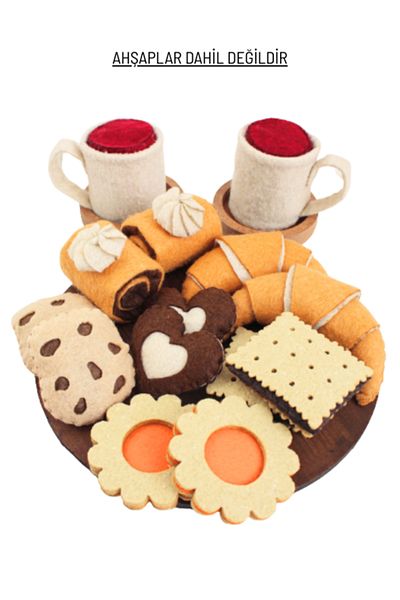 HULİPARTY TOYS Felt Toy -TEA CLOCK Felt Game Set - Felt Toys - 100% Handmade