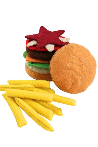 HULİPARTY TOYS Felt Toy - HAMBURGER Play Set - Felt Toys - 100% Handmade