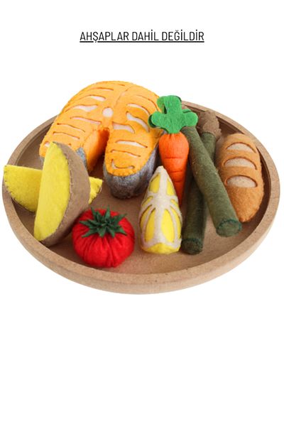 HULİPARTY TOYS Felt Toy - Salmon Food Play Set - Felt Toys - 100% Handmade