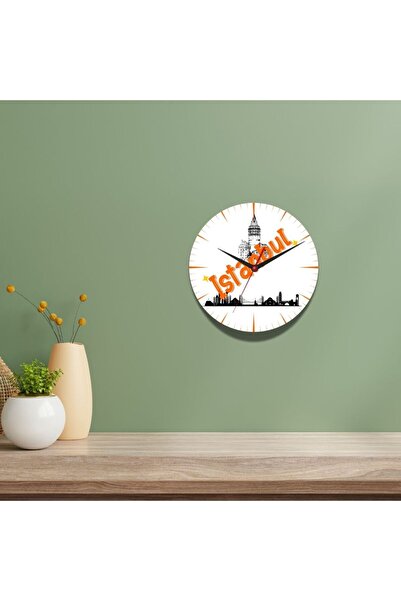 gifttime Ceas de perete din sticlă cu design Istanbul