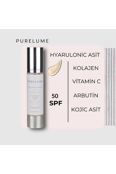 Pure Lume Moisturizing & Brightening, Skin Tone Equalizer with Hyaluronic Acid and Collagen 50 Spf Bb Belt