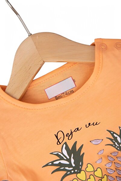 voyyo kids baby Baby Girl Pineapple Printed Summer 6-9-12-18-24 Months Baby Set with Shorts