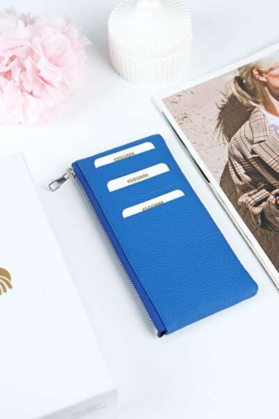 ESGUARE حافظة بطاقات نسائية جلدية أصلية