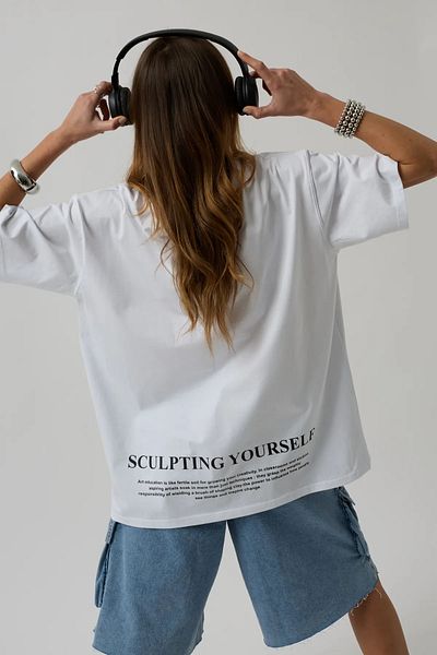 vuvutasarım Tricou oversize pentru femei cu imprimeu cu tivul cu decolteu rotund de sezon nou 52217054