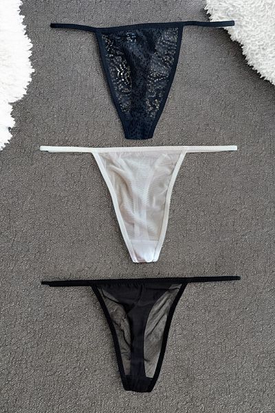 BLİSS WEAR FASHION Women's 3-Piece String Thong Panties
