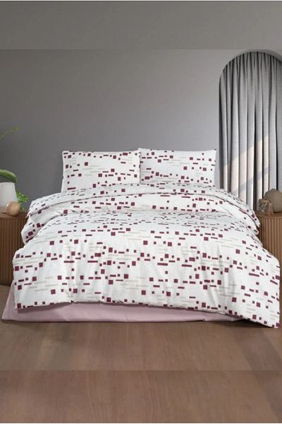 Taç Terry Cotton Carla Burgundy Single Duvet Cover Set