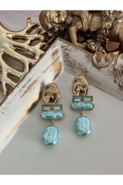 Aka Mint inci sallantılı küpe