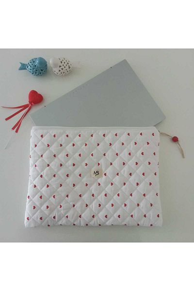 M&B Heart Patterned Laptop-Tablet Case 10-11-12 Inch