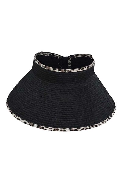 Aware Time Women's Visor Straw Beach Hat