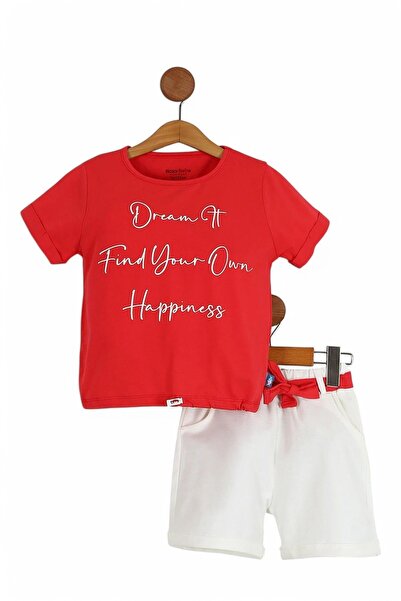 VOY KİDS PENTRU FETE 3-10 ANI PANTALONI SCURT DE MUSLINĂ CU CUREA IMPRIMATĂ E...