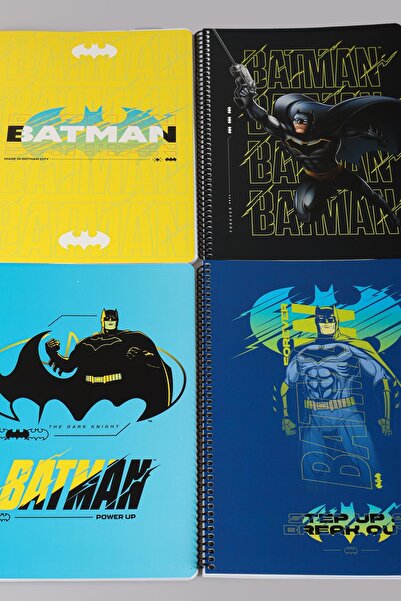 Batman Licensed Batman School Set A4 80 Sheets and 2 Checkered-Striped Notebooks