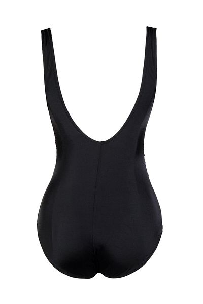 Endeep Beria Women's Plus Size Black Gathering Swimsuit with Cups