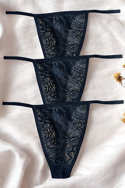 BLİSS WEAR FASHION Women's 3-Piece String Thong Panties