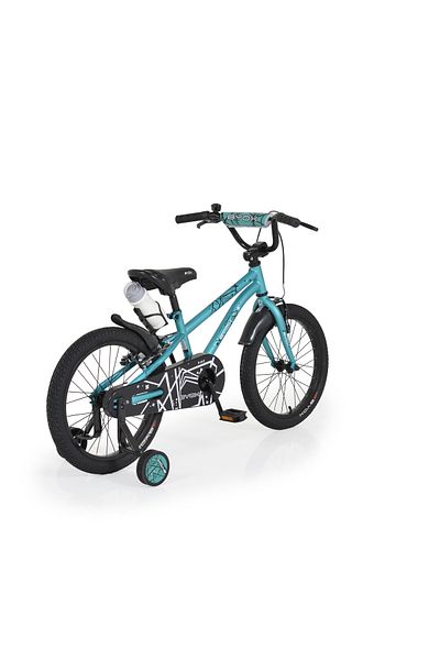 OEM Children's Bicycle 5-9 Years with Training Wheels, Byox Pixy Green 18 Inch, Metal Frame