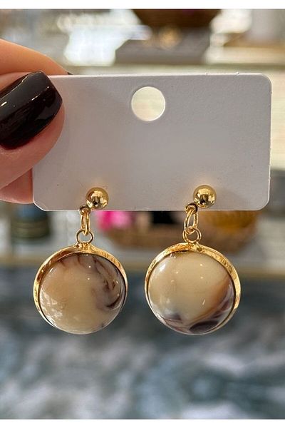MioArt Acrylic Ball Round Stylish Dangle Women's Earrings