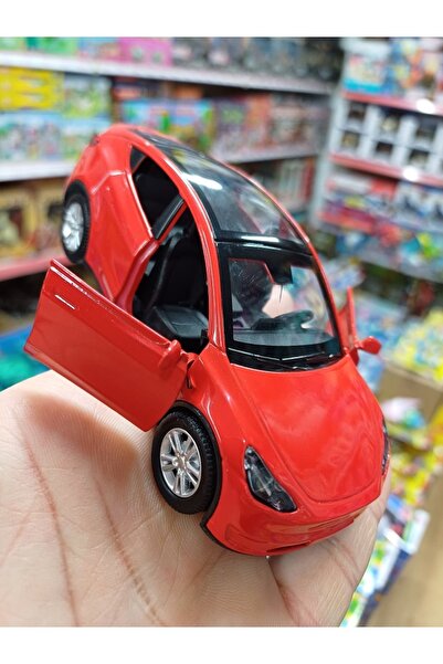 OYUNCAKSAHİLİ Tesla Metal 1:36 Koleksiyon Model Araba İki Kapı Açılır Motor Fren Gaz Sesler Farlar Yanar Kırmızı