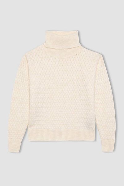 DeFacto Dívčí oversize Wide Fit rolák pletený svetr B1729A823Wn