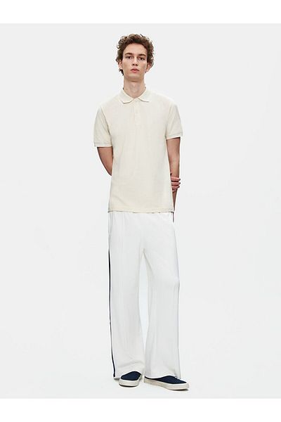 Ltb Κοντομάνικο μπλουζάκι Polo Neck Basic Regular Beige