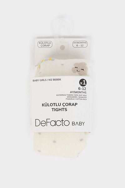 DeFacto Бебе момиче Безшевен памучен чорапогащник D2491A5Ns