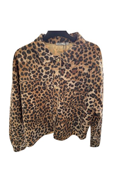 KAROL LEOPAR DESENLİ BASIC GÖMLEK CEKET ART 16386