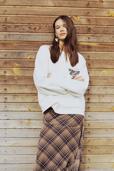 DeFacto Oversize Wide Fit Crew Neck Back Printed Thick Fabric Sweatshirt E4934Ax25Sp