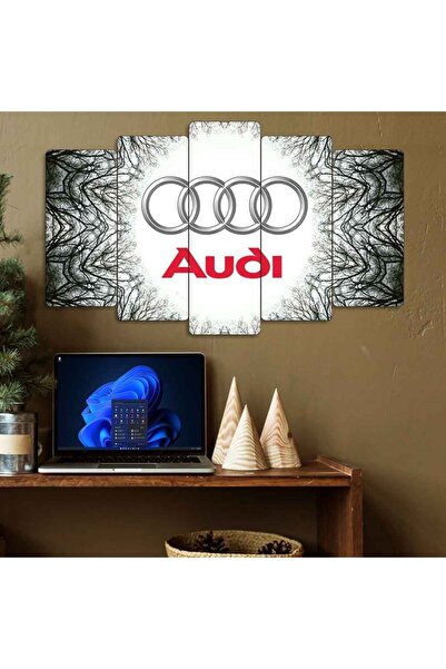EVLOYA Audi Logo - 5 Parçalı Araba Tablo