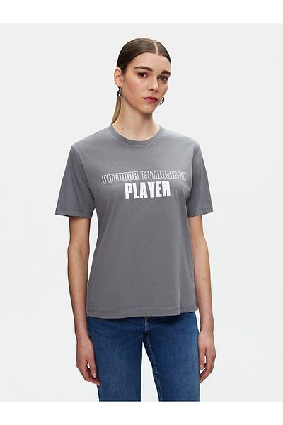 Ltb Tricou gri cu slogan imprimat