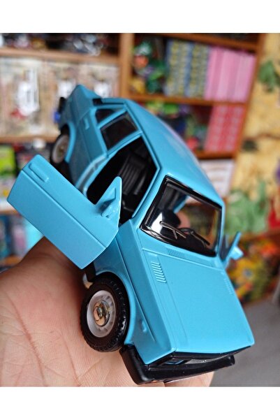 OYUNCAKSAHİLİ Murat 131 Şahin 1980 Nostalji Model Metal Araba 2 Kapı Açılır ışıklı sesli Far Yanar Koleksiyon Mavi