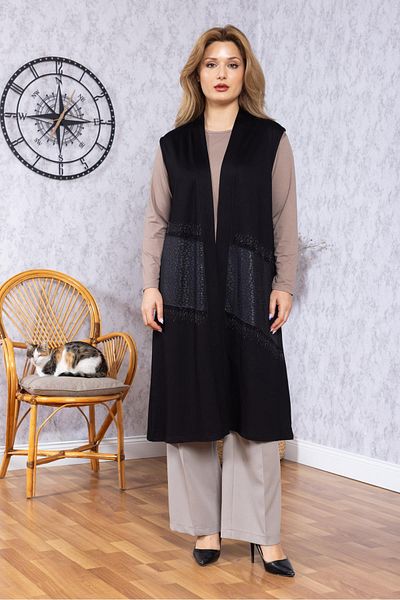 Mutlu City Women's Middle Age Patterned Comfortable Fit Flounced Combed Cotton Mother Long Vest 30352