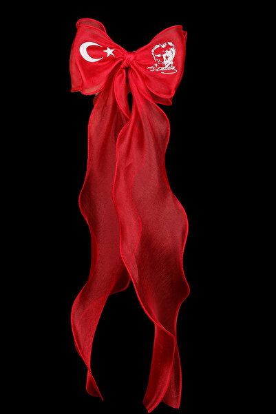 Hayalperest boncuk 23 April Hair Accessory Special for Eid Ataturk and Turkish Flag Printed