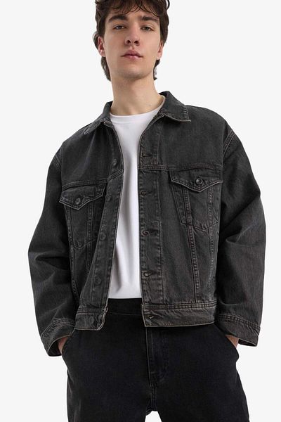 DeFacto 100% Cotton Oversize Wide Fit Seasonal Spring Jean Jacket E5470Ax25Sp