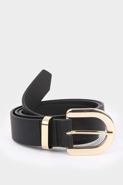 DeFacto Women's Oval Buckle Faux Leather Jean Belt E6744Axns