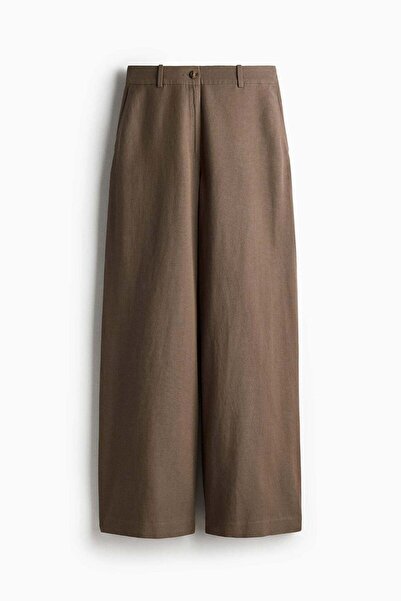 H&M Wide linen-blend trousers