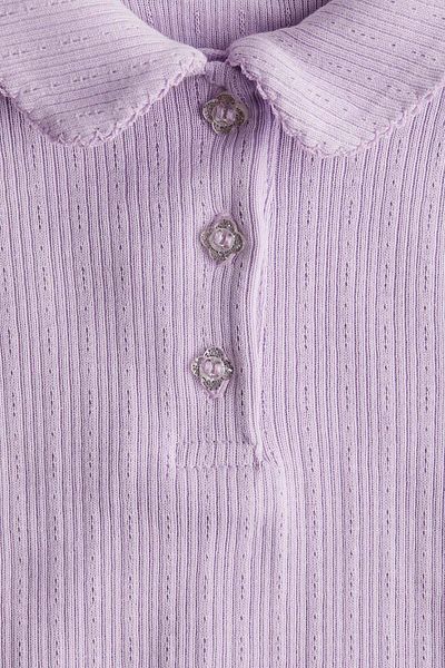 H&M Ribbed pointelle jersey top