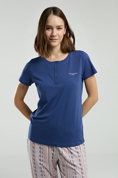 Pierre Cardin Women's Short Sleeve Half Button Pajamas Set Vr.Pc.K89.U56.1.E5.Y01