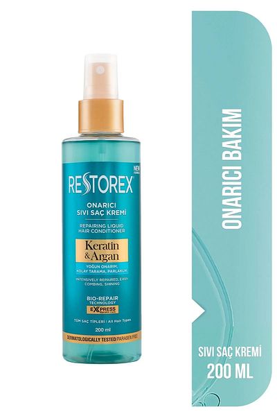 Restorex Keratin & Argan Repair Tekutý kondicionér pro péči o vlasy 200 ml - poškozené a poškozené vlasy