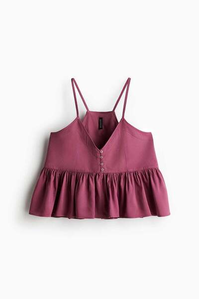 H&M بلوزة بأشرطة بيبلوم