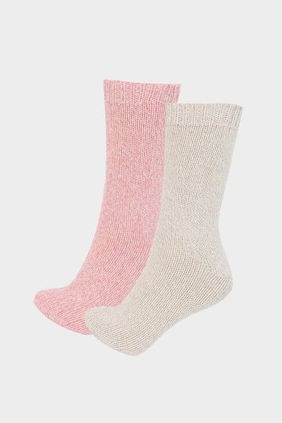 DeFacto 2-teilige Wintersocken aus Wolle für Damen E9004axns