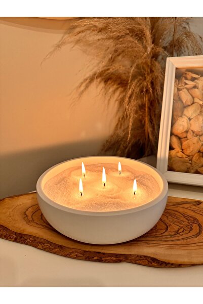 Kara Art Dekoratif Beton Kase ve Toz Mum Hediyelik