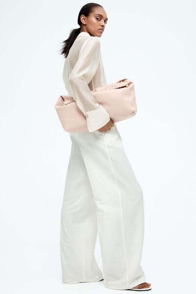 H&M Wide linen-blend trousers