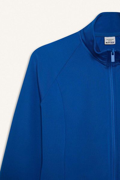 DeFacto Fit Tailliertes Stehkragen-Sportler-Sweatshirt mit Reißverschluss und Strickjacke E7755ax25sp