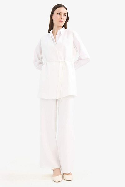 DeFacto V-Neck Lace-Up Basic Plain Vest E7981Ax25Sm