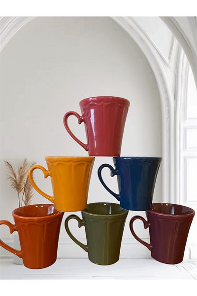 Trend Home Life Colorful Mug Cup Talimat - 6 Pieces 9 cm Otello