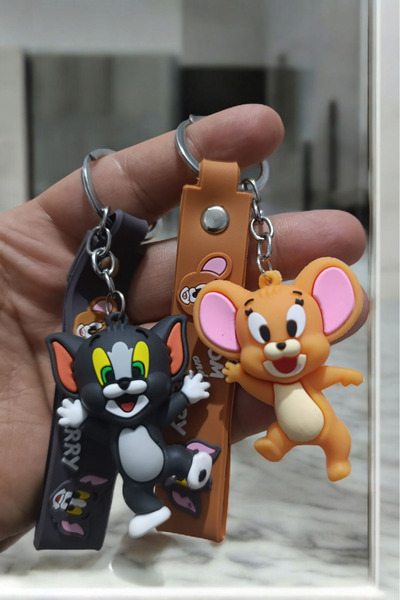 Birmem 3d Tom Ve Jerry Anahtarlık Koleksiyonu Karikatür Figürlü 2li Set