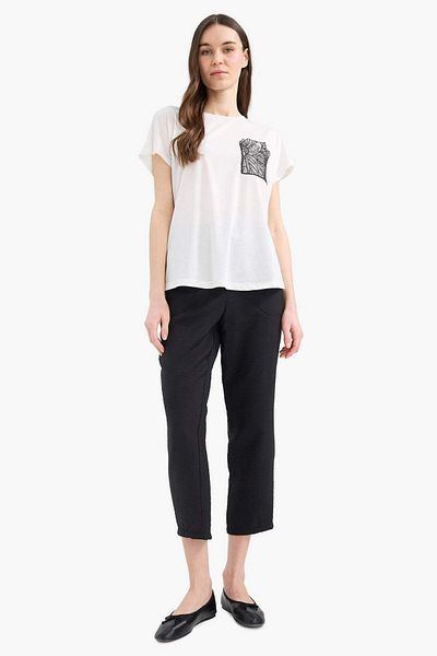 DeFacto Regular Fit Crew Neck Printed Short Sleeve T-Shirt E9054Ax25Sm