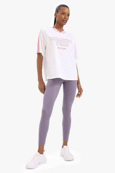 DeFacto Fit Oversize Mold V-Neck Athlete, κοντομάνικο μπλουζάκι D6249ax25sp