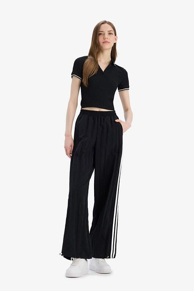 DeFacto Fitted Polo Neck Ribbed Camisole Short Sleeve T-Shirt E7906Ax25Sm