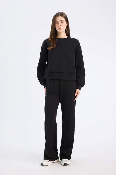 DeFacto Boxy Fit Rundhalsausschnitt Basic Plain Thick Sweatshirt E9616AX25SP