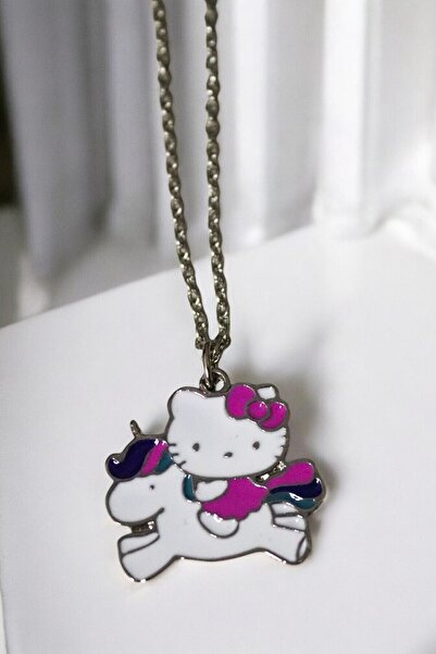 MakeWell Kuromi Hello Kity ve Uncicorn Tasarımlı Gümüş Kaplama Çocuk Kolye